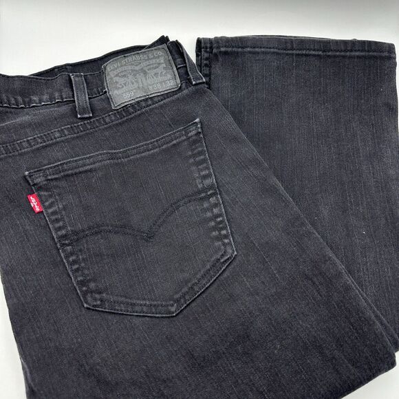 Levi's 559 Straight Leg Jeans Mens W38 L32 Black Mid Rise‎ - Picture 1 of 12